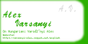 alex varsanyi business card